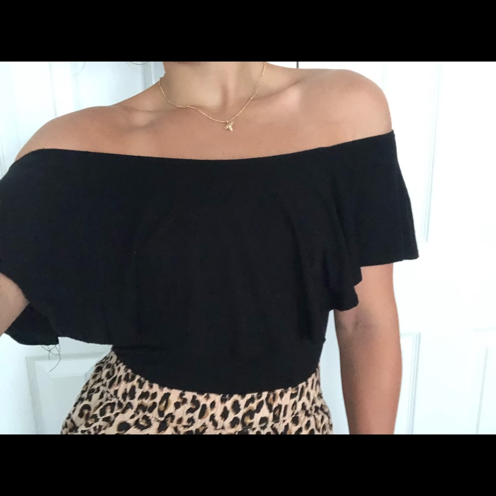 Off the shoulder black top